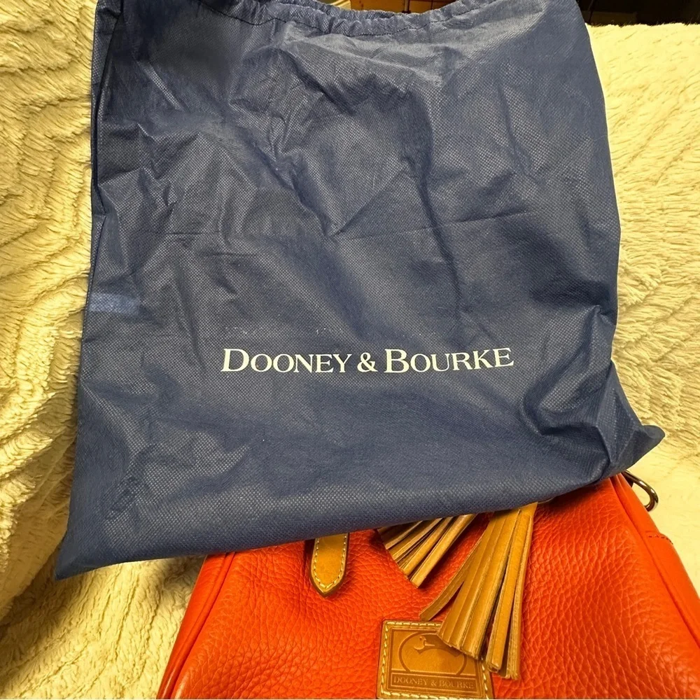 Dooney & Bourke Orange & Tan Detachable Strap Satchel, NWOT + Dust Bag - Picture 11 of 12